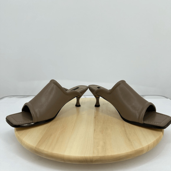 French Connection Women's Candice Open Toe Heel Sandals Kitten Heel Size 8.5 Tan - Picture 12 of 14